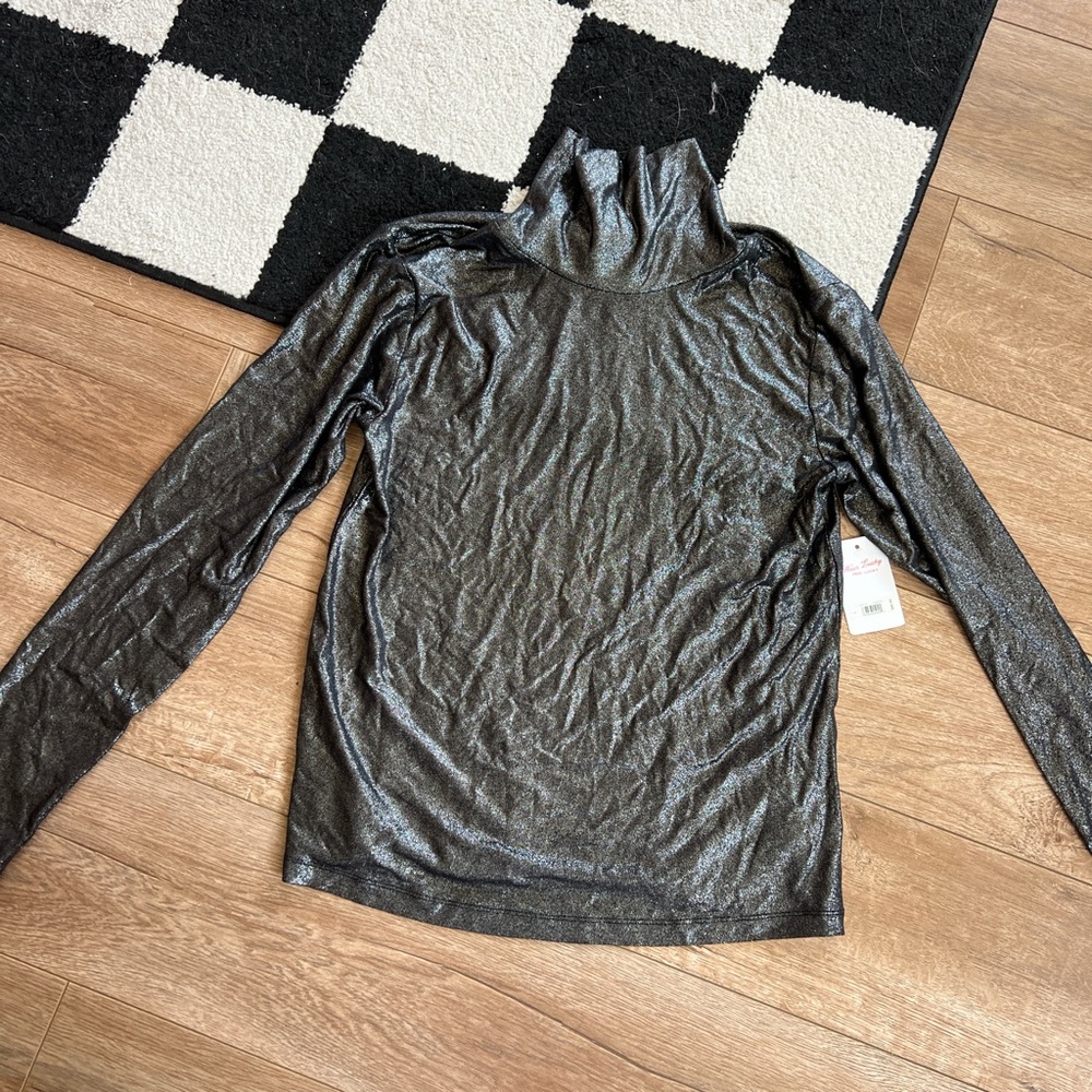 Lucky Brand Gray Fitted Ribbed Long Sleeve Tee